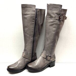 MIZ MOOZ TALL BOOTS SIDE ZIP 2 BUCKLES GORE GRAY 37EU / 7US NEW # Z-06